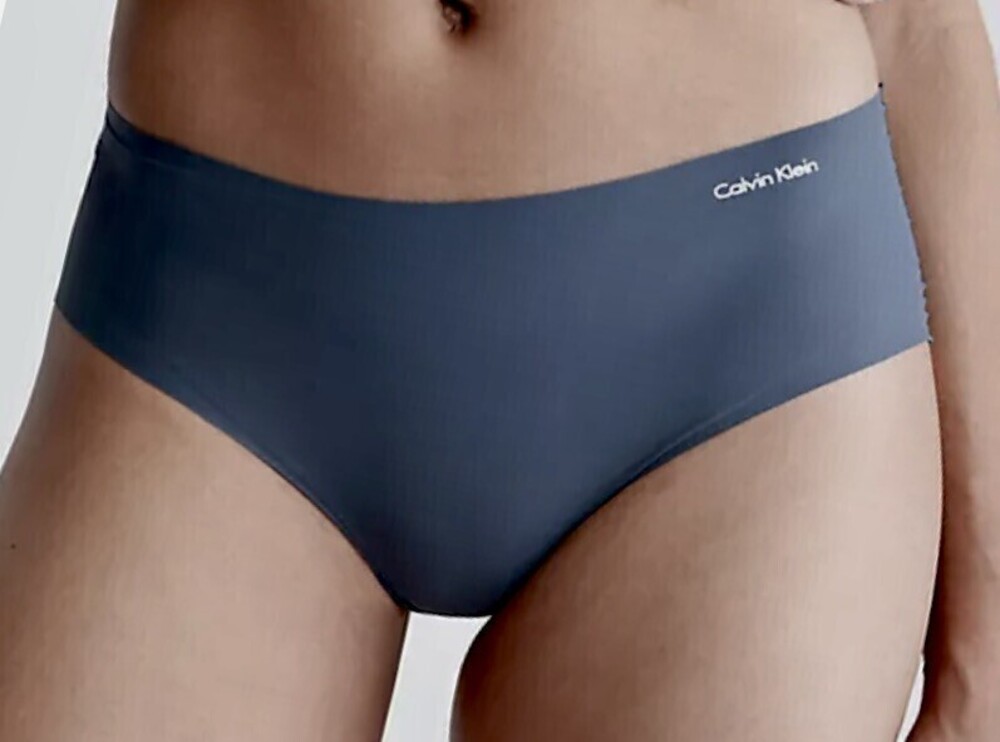 NWT Calvin Klein Invisibles Hipster Panty Blue Edge, Nylon Blend, Large